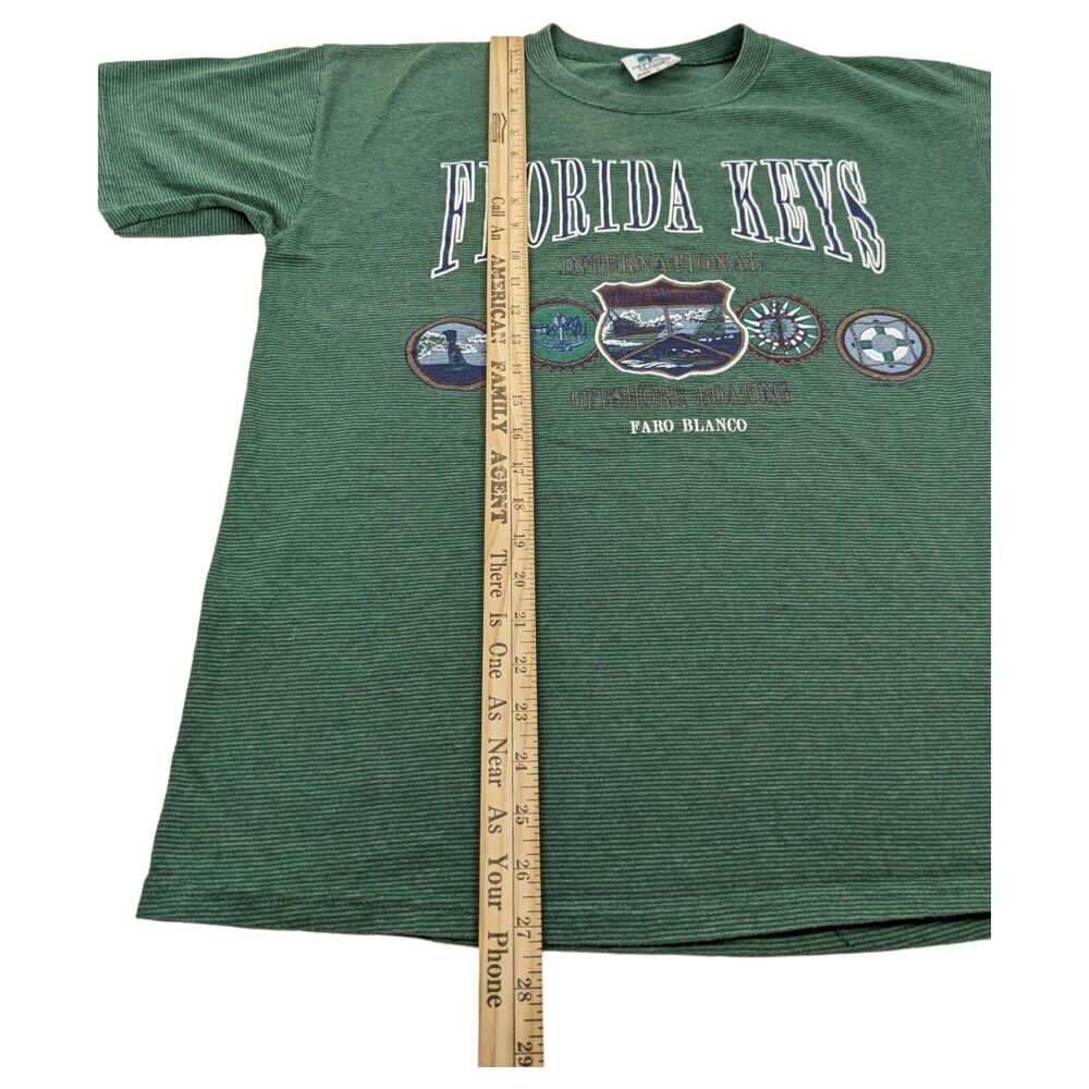 VTG 90s Florida Keys T-Shirt | Offshore Boating Faro Blanco International Size L - Picture 9 of 10